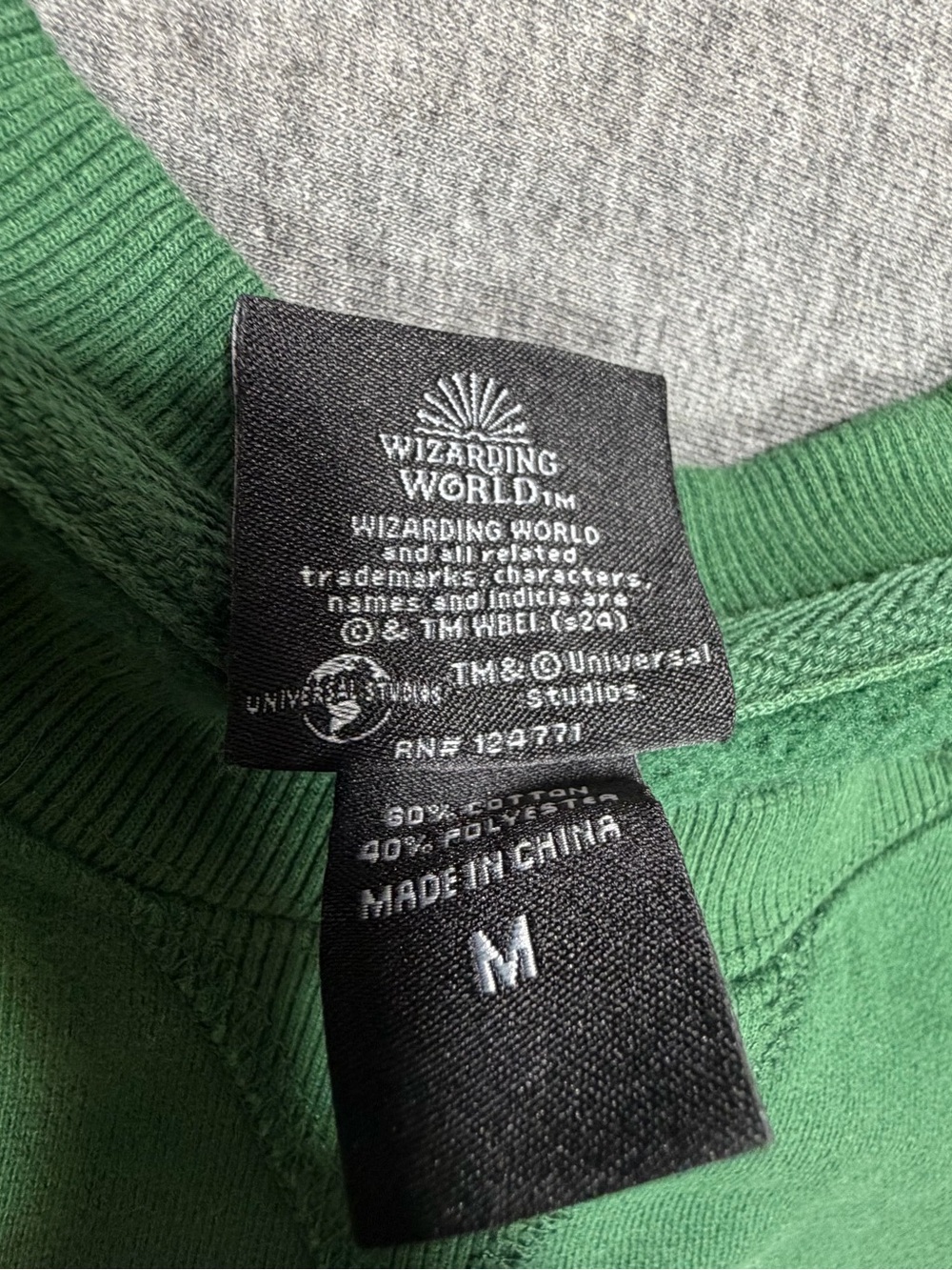 Slytherin Colorblock Crewneck Sweater in Green and White Official Harry Pottwr - Picture 3 of 6